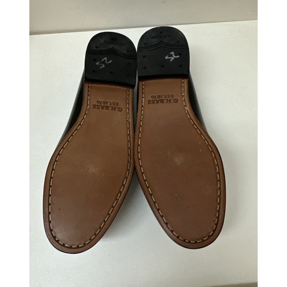 G.H. Bass Weejuns Whitney Shoes Penny Loafers Black White Leather Oxfords 8.5 M - Picture 8 of 8